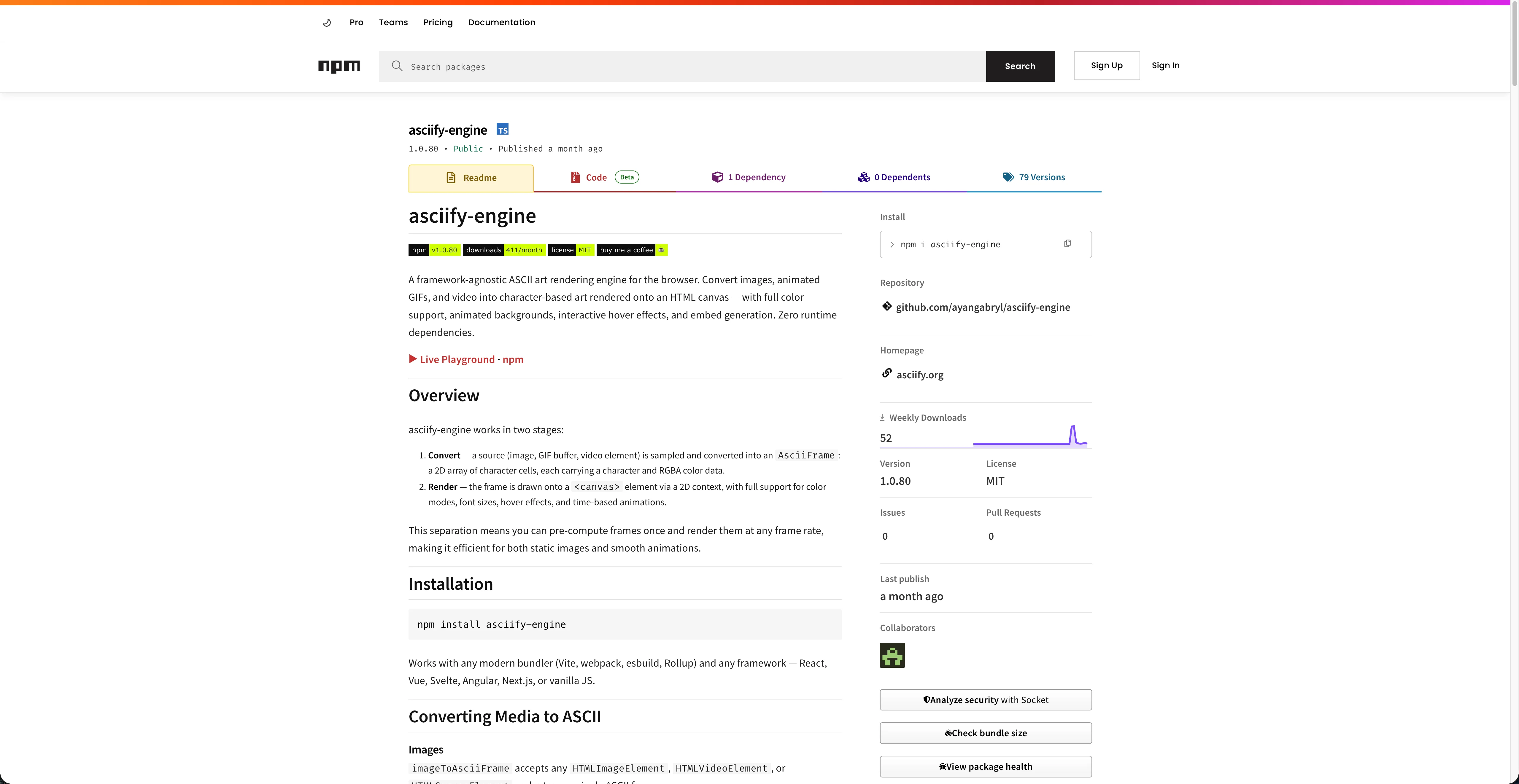 Asciify character styles, color controls, and export options